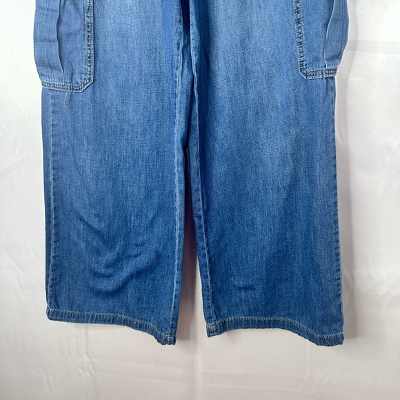 Curve Appeal Cargo Wide Leg Blue Jeans Relaxed Size 12/31 - Picture 5 of 13